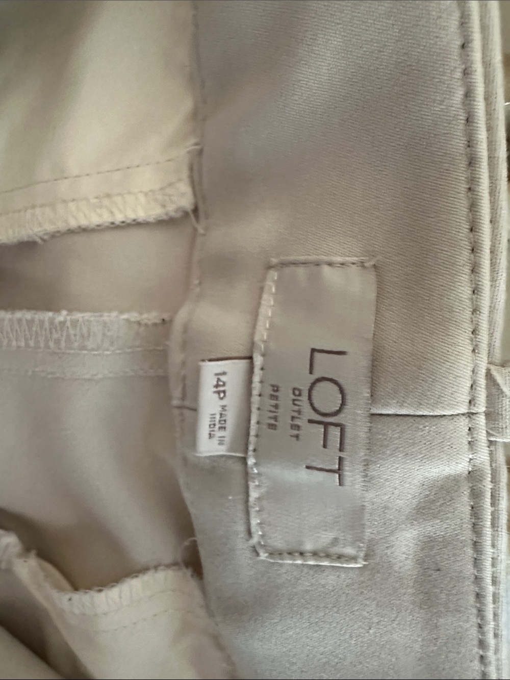 LOFT Off-White Skinny Ankle Dress Pants - Picture 3 of 6